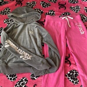 Abercrombie & Fitch Pink and Gray Kids Sweatsuit Bundle